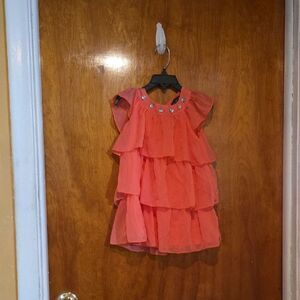 George Kids Ruffled Orange Top